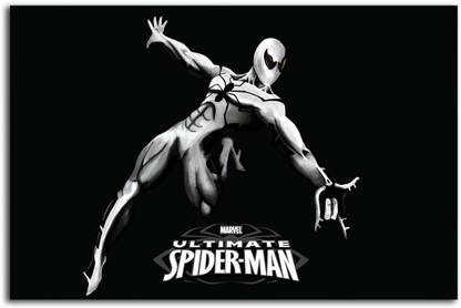 Spider Man Poster - Spider Man - Black & White - Fan Art - Superheroes - Large Size Poster - HD Quality - 36 inches x 24 inches (92 cms x 61 cms) Fine Art Print
