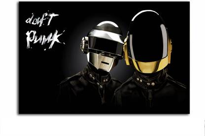 Daft Punk Music Poster - Guy-Manuel de Homem-Christo & Thomas Bangalter - Fan Art - Large Size Poster - HD Quality - Music Poster - 36 inches x 24 inches (92 cms x 61 cms) Fine Art Print