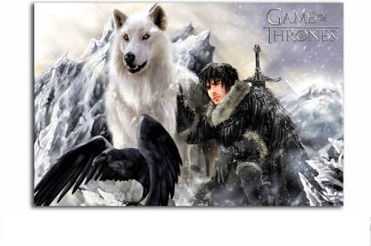 Game Of Thrones Poster - Winter Is Coming - Jon Snow - Fan Art - Large Size Poster - HD Quality - - 36 inches x 24 inches (92 cms x 61 cms) Fine Art Print