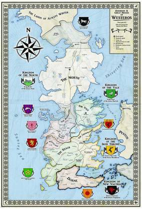 Game Of Thrones Map Poster A3+ 13 x 19 inches Paper Print