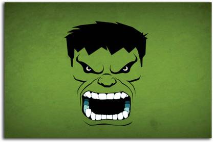 Avengers Poster - Face Of Hulk - Fan Art - Superheroes - Large Size Poster - HD Quality - 36 inches x 24 inches (92 cms x 61 cms) Fine Art Print