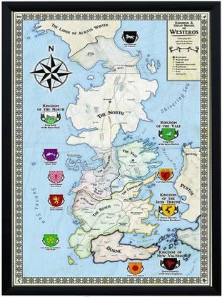 Game Of Thrones Map Poster A4 Frame Paper Print