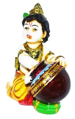 Saffronworld God Figure Showpiece Makhan Chor Kirisna M Decorative Showpiece  -  17 cm