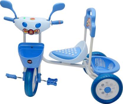 Oximus Latest Baby tricycle for kids With Basket & Music trike (Blue) Recommended for 1,2,3, 4,5 year old children 052-bluewhitetricycle Tricycle