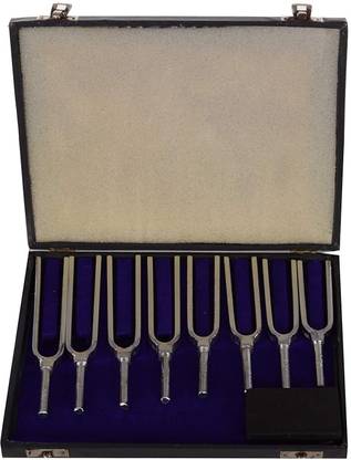 Parshv Tuning Fork Set of 8 diff. frequencies Weltch pattern in Velvet box [with Rubber Pad] Tuning Fork