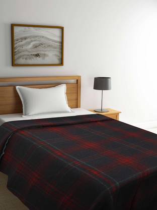 Raymond Home Checkered Single Woollen Blanket for  Heavy Winter
