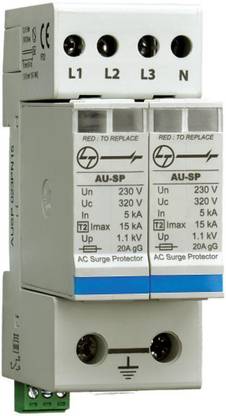 LARSEN AND TOUBRO SPD AC Type 2 1P+N 1 Module 15kA (Cat No. AUSP021PN15) AU Series MCB