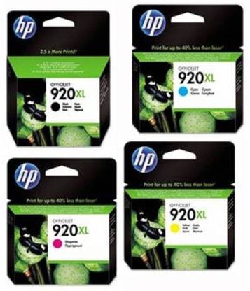 HP 920XL Black & Colors Ink Cartridge Set -Black/Yellow/Cyan/Magenta Multi Color Ink Cartridge Black + Tri Color Combo Pack Ink Cartridge