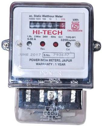 HI TECH POWER KWH SP 5-30, COUNTER TYPE METER 1 PH 2 WIRE KWH METER Non-magnetic Electronic Level