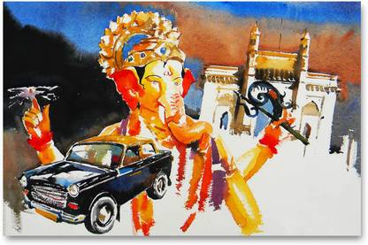 Diwali Poster - Lord Ganesh - Laal Bagh Ke Raja - HD Quality Poster. Paper Print