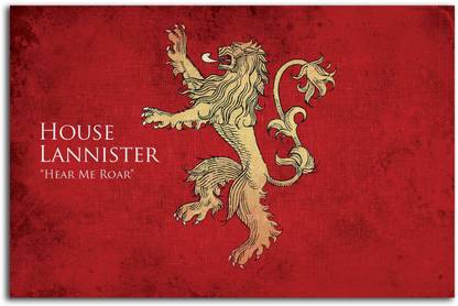 Game Of Throne Wall Poster - The House Lannister - Sigil - Large Size Poster - HD Quality - 36 inches x 24 inches (92 cms x 61 cms) Fine Art Print