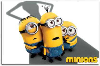 Minions Wall Poster - Scared Minions - Large Size Poster - HD Quality - 36 inches x 24 inches (92 cms x 61 cms) Fine Art Print