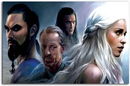 Game Of Throne Wall Poster - Daenerys Targaryen - Mother of Dragons - Fan Art - Large Size Poster - HD Quality - 36 inches x 24 inches (92 cms x 61 cms) Fine Art Print