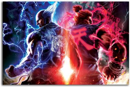 Gaming Wall Poster - Tekken 7 - Fated Retribution Heihachi Akuma - Large Size Poster - HD Quality - 36 inches x 24 inches (92 cms x 61 cms) Fine Art Print