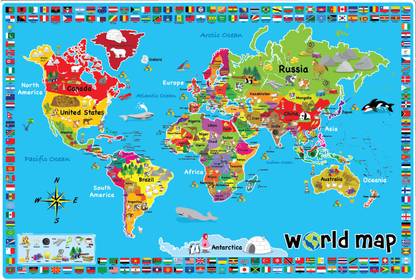 Sunta H.Trf Printed Jigsaw Puzzle-World Map-Box