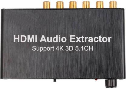 TECHGEAR HDMI Audio Extractor Separator 5.1CH 4KX2K Decoding Coaxial to RCA AC3 / DST to 5.1 Amplifier Analog Converter. Media Streaming Device