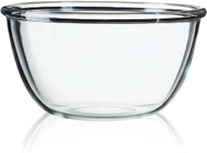 Glass Idea Glass Salad Bowl Transparent Bowl with Plastic Lid, 350 ml, 1 Pc