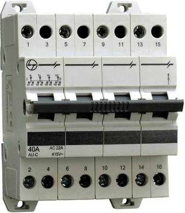 LARSEN AND TOUBRO Changeover Switch, 4 Pole, 40A (MCB Type) (Cat No. AUC00404000) AU Series MCB
