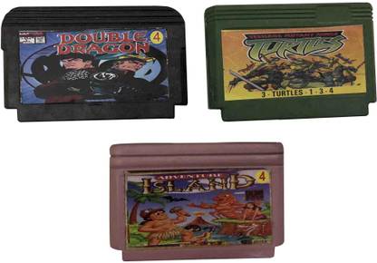 PTCMart 8 Bit Video Games Cassettes Games Including dragon4 , turtles And island4  Gaming Accessory Kit