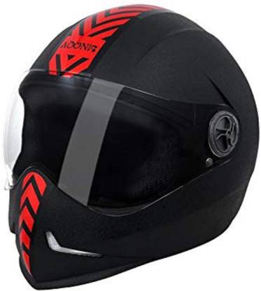 Steelbird Adonis Dashing Full face Helmet with Red Sticker (Black, 600 mm) Motorbike Helmet