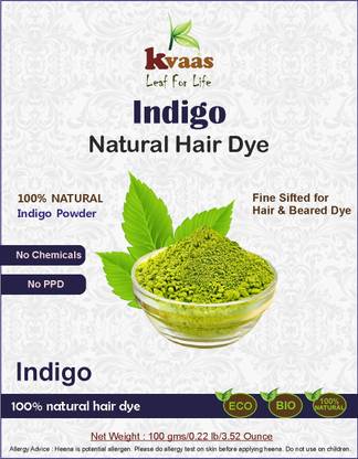 kvaas 100% Natural Indigo Powder (Indigofera Tinctoria) (100 g)