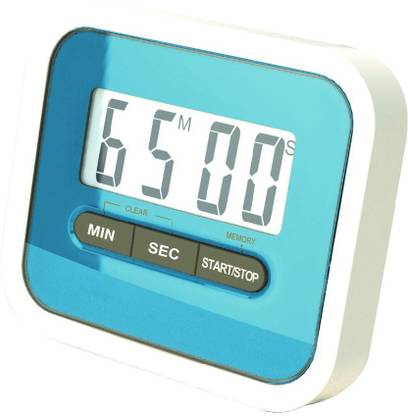 Preyank Solar Compact Lab & Kitchen Timer Stop Watch With Alarm, Large Digital LCD Display. With Table Stand & Fridge Magnet Blue Digital Kitchen Timer