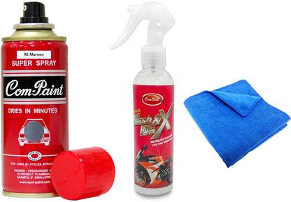 Com Paint Com-Paint Scratch Remover Bike Care Kit Spray Paint Bikes - Maroon Combo
