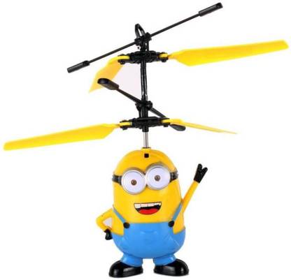 ToyGalaxy Rechargeable Flying Minion Helicopter Automatic Sensor Control and lights.