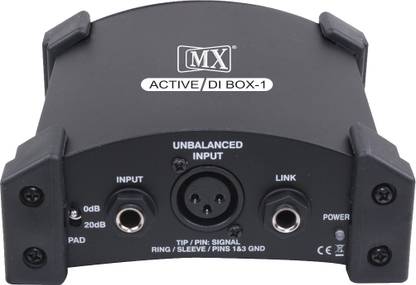 MX Professional 9 Volts Battery Phantom Powered Active DI Box Analog Sound Mixer