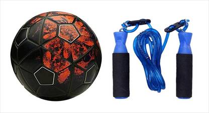 AKS CR7 RedBlack Football Size-5 + Jumping Rope Football Kit
