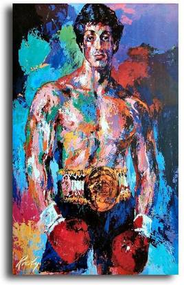 PIXELARTZ Canvas Painting - Rocky - Sylvester Stallone - Abstract Movie Canvas (15 X 23) - Without Frame Digital Reprint 23 inch x 15 inch Painting