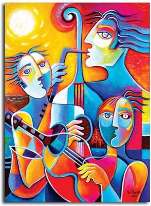 PIXELARTZ Canvas Painting - Cubism Abstract Artwork (23 X 19) - Without Frame Digital Reprint 19 inch x 23 inch Painting
