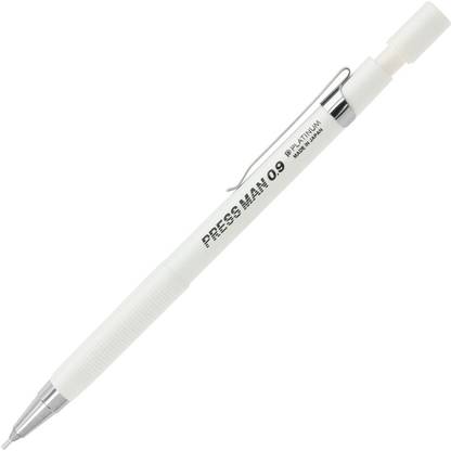 PLATINUM Press Man White 0.9mm Mechanical Pencil
