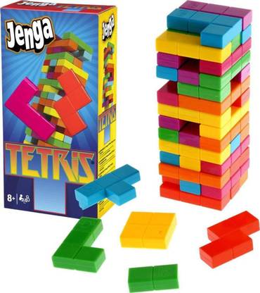 रव टॉयज 2 in 1 Jenga Tetris Game 1+ Players (A New Jinga Game !!) Pull-Stack-Crash.