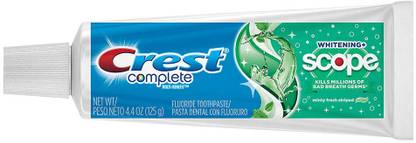 P & G Crest Complete Whitening plus Scope Multi-Benefit Fluoride Toothpaste, Minty Fresh, 4.4 Ounce, Pack of 6 Toothpaste