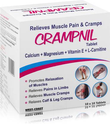 West Coast Crampnil Relieves Muscle Pain & Cramps(calcium+ magnesium+ vitamin E+ l-carnitine)