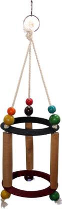 Eshan Pet Products Wooden Bird Cage Swing Toy Hammock Hanging Bird Play Stand