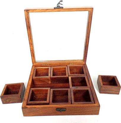ONLINECRAFTS Wooden Spice Container  - 200 ml
