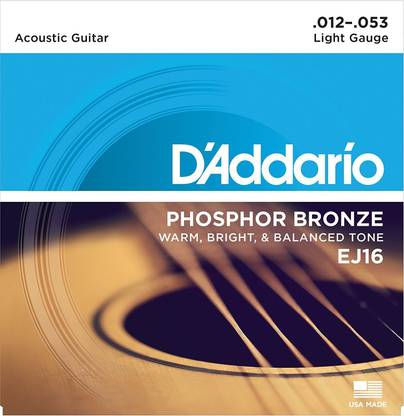D'ADDARIO Acoustic EJ16 Acoustic 12-53 Light Guitar Strings Guitar String