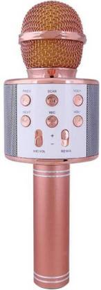 Pop WS-858 Wireless Handheld Bluetooth Mic with Speaker (Bluetooth Speaker) Audio Recording and Karaoke Feature Microphone Handheld
