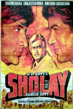 Bollywood Movie Sholay Poster Paper Print