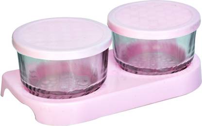 Reddish Glass Storage Bowl Bowl Set RD020 (Pack of 2 Bowl with 1 Tray)