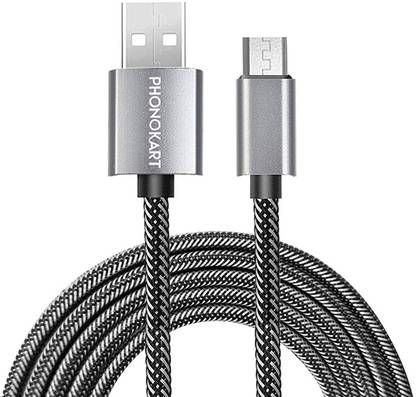PHONOKART Micro USB Cable 2 A 2 m Mint micro USB cable-Grey