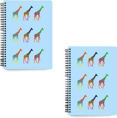 MOTIVATE BOX India Colourful End Of Rainbow Design Set of 2 Wiro bounded Notebooks With Plain Sketch Paper (A5 Size) Design with 72 pages -NB7330 A5 Notebook Unruled 72 Pages