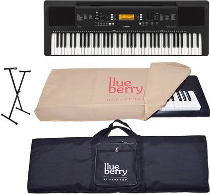 YAMAHA PSRE - 363 With Adapter and Blueberry Bag, Dust Cover, Keyboard Stand Digital Portable Keyboard