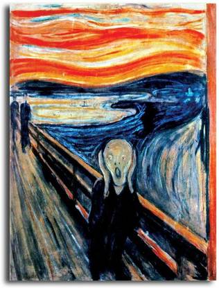 PIXELARTZ Canvas Painting - The Scream - Edvard Munch - Without Frame Digital Reprint 23 inch x 17 inch Painting