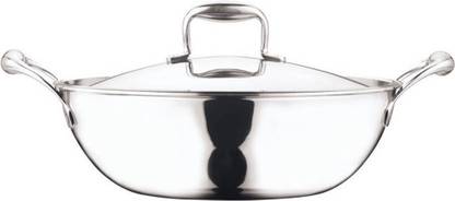 VINOD PLATINUM TRIPLY Induction Friendly Kadhai 30 cm diameter with Lid 4.5 L capacity