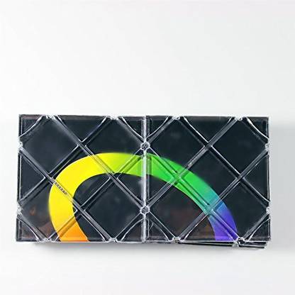 Genrc LingAo 8 Panels 3 Rings Magic Folding Puzzle Cube Twisty Black
