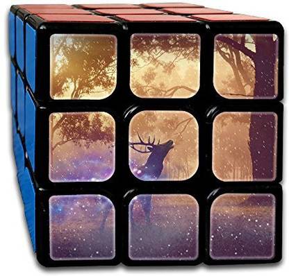 Genrc Magic Deer Elk Cube 3D Printed 3x3 Magic Square 2.1 Third-order Puzzle Game Speed Cube Portable Toys Adul