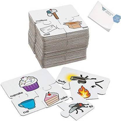 Genrc Cardboard Compound Word & Picture Puzzles (With Sticky Notes)